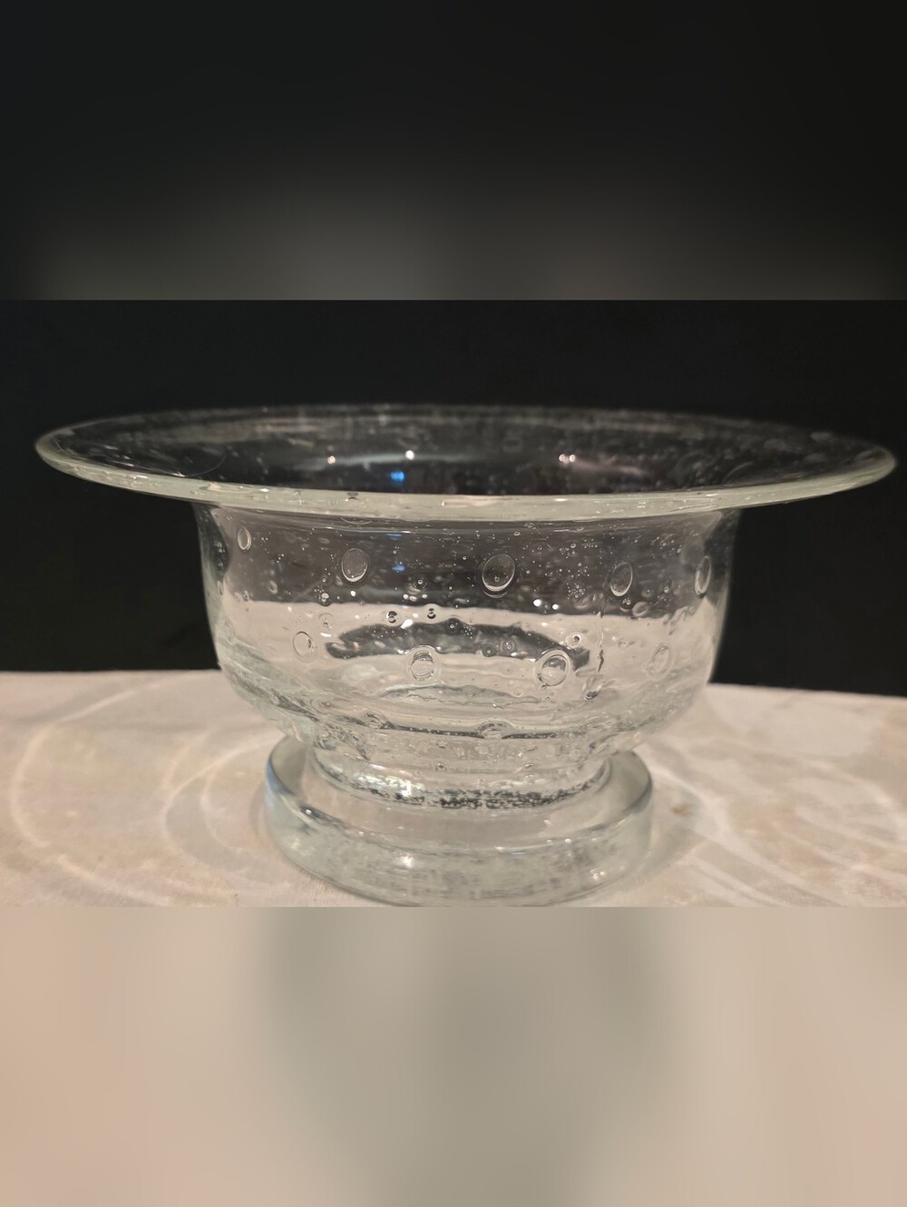 Southern Living At Home Tiny Bubble 4"×7.5" Clear Footed Rimmed Glass Bowl